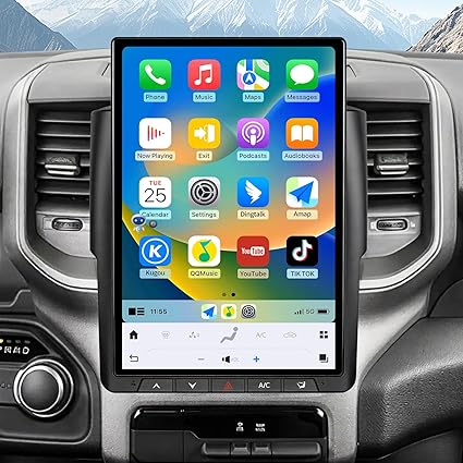 Tesla Android 13 14.4″ Car Radio GPS Navigation For Dodge RAM 2019-2022 Car Multimedia Stereo Player Car Video