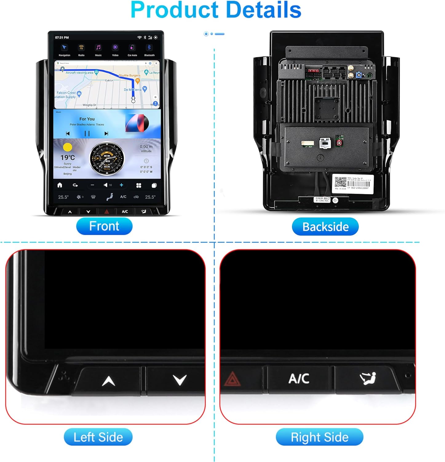 Tesla Android 13 14.4″ Car Radio GPS Navigation For Dodge RAM 2019-2022 Car Multimedia Stereo Player Car Video