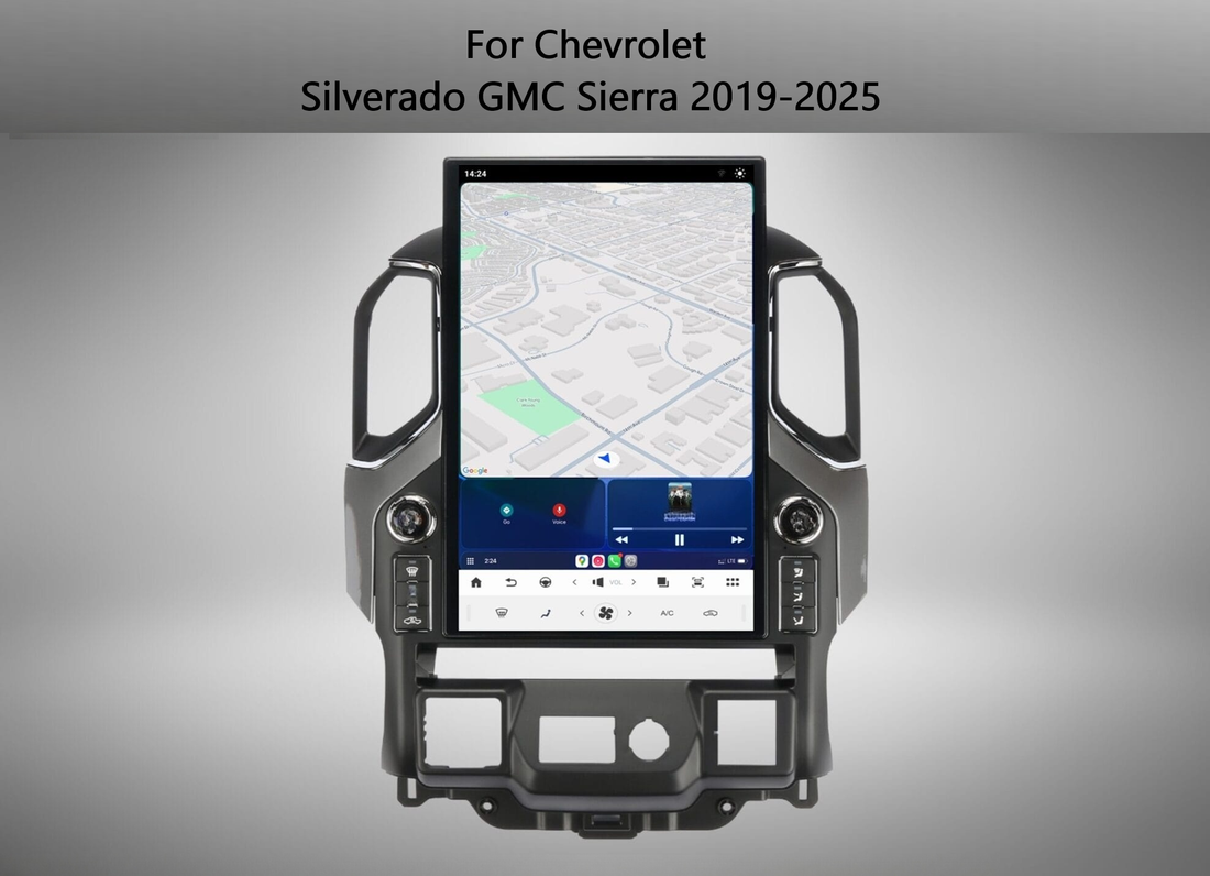 Tesla Android 17.2″ with LED knobs Car Radio GPS Navigation For Chevrolet Silverado GMC Sierra 2019-2025