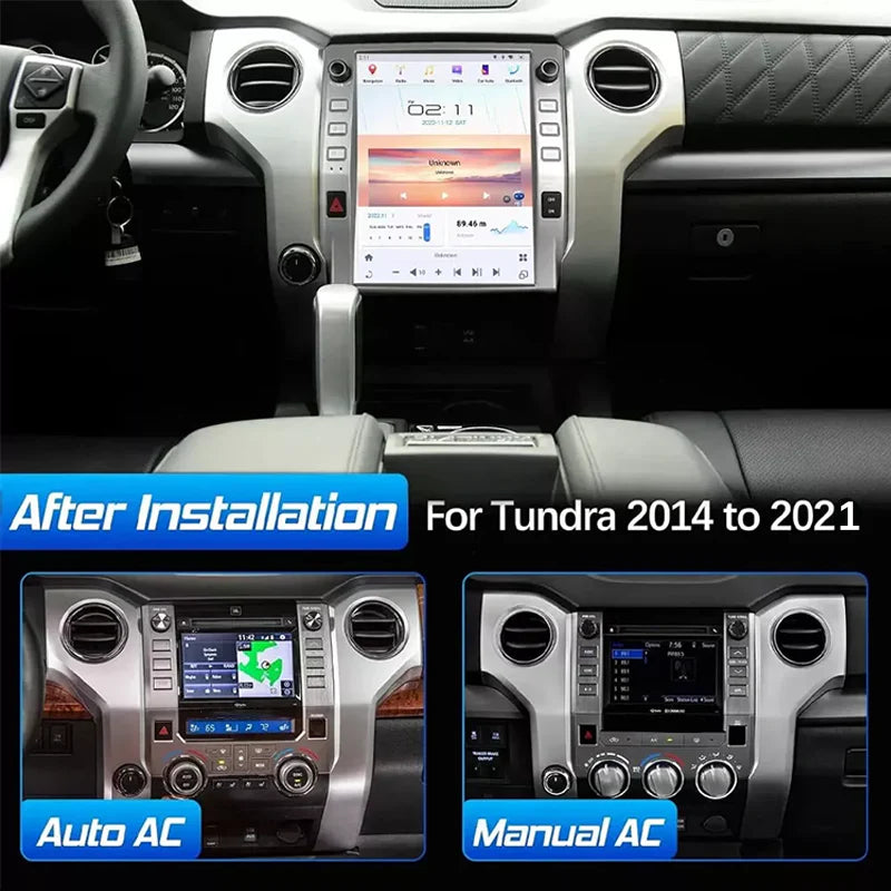Android 12.1" Tesla Style Car Stereo for Toyota Tundra &amp; Sequoia 2014-2021 Wireless CarPlay GPS