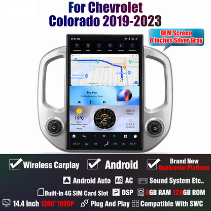 14.4" Android 13 Car Stereo for 2019-2023 Chevy Colorado GMC Canyon | Wireless CarPlay Android Auto | Plug &amp; Play Tesla Style Head Unit