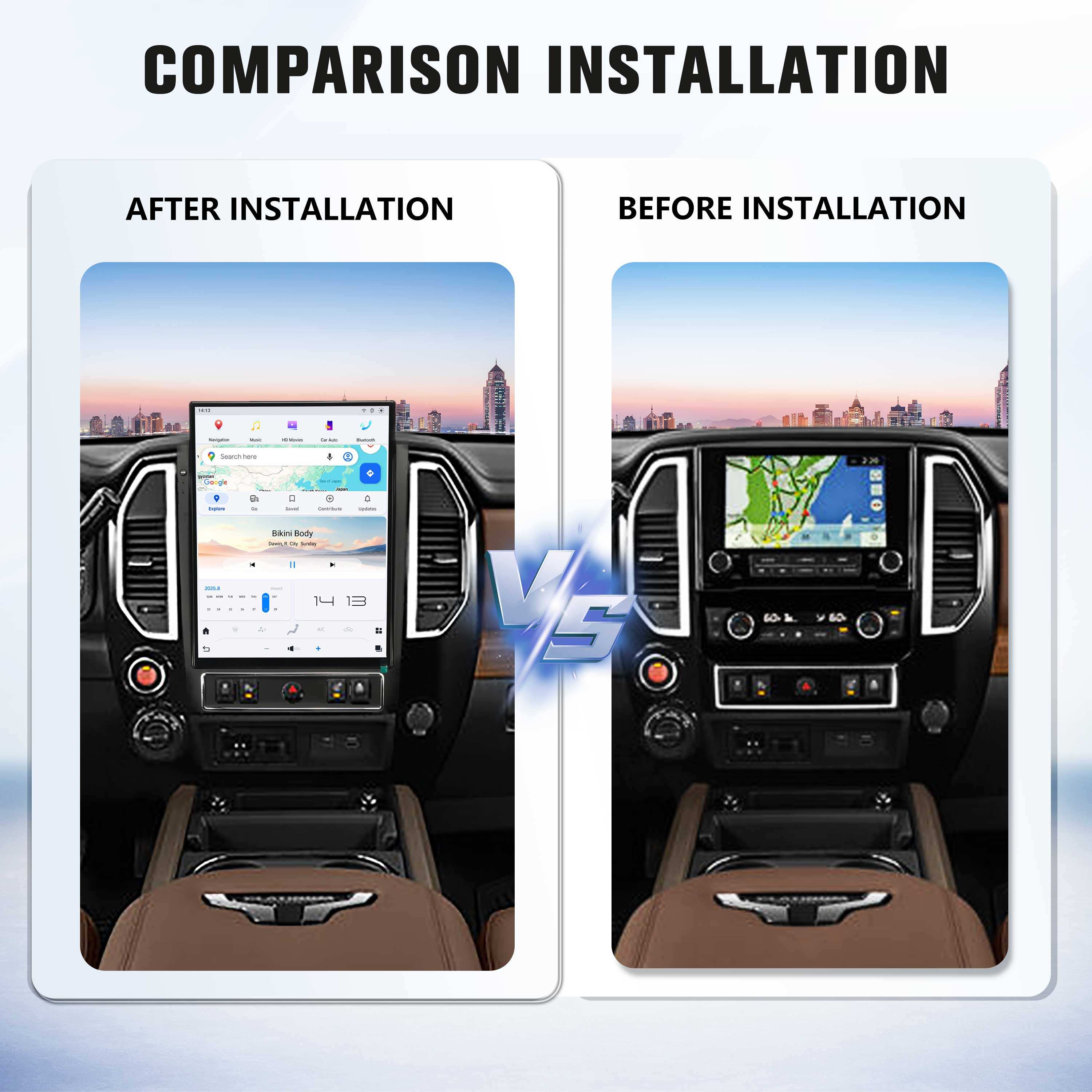Tesla Style Screen for Nissan Titan 2020-2025 15.6" Android Touchscreen Radio with Wireless Carplay GPS Navigation