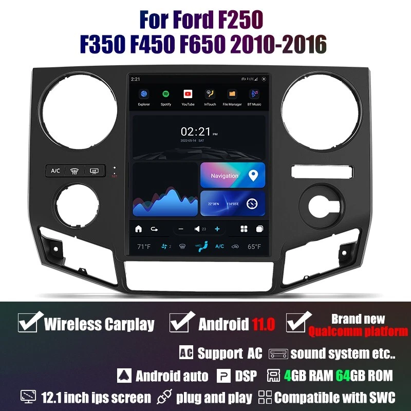 Tesla Android 12.1″ Car Radio GPS Navigation For Ford F250 F350 F450 F550 F650 Raptor 2010-2016 Car Multimedia Stereo Player Car Video