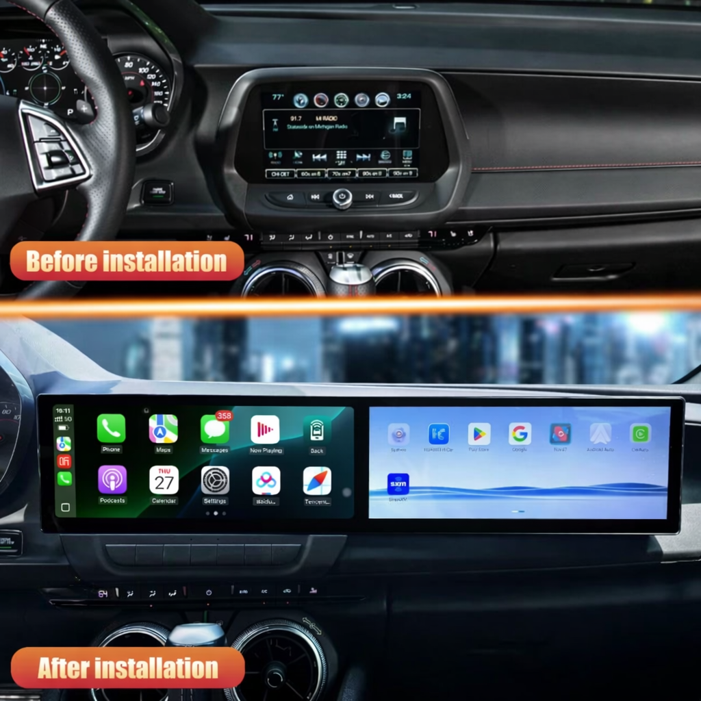 Android 12.3″ Car radio For Chevrolet Camaro 2016-2023 Dual Screen Digital instrument panel