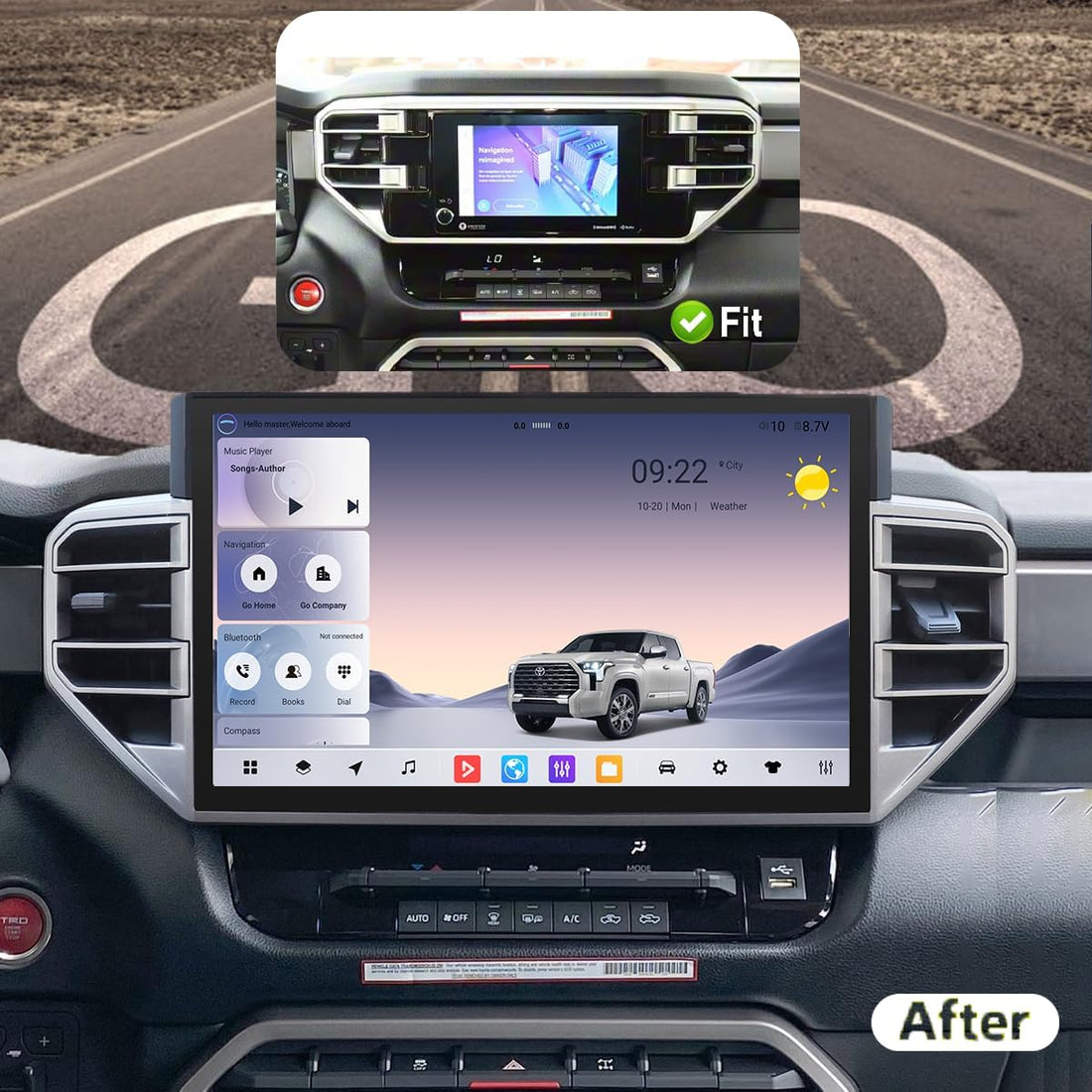Tesla Android 14.6″ Car Radio GPS Navigation For Toyota Tundra 2022-2024 Car Multimedia Stereo Player Car Video