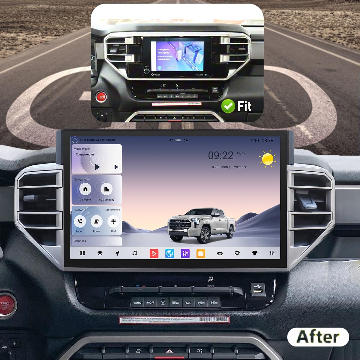 Tesla Android 14.6″ Car Radio GPS Navigation For Toyota Tundra 2022-2024 Car Multimedia Stereo Player Car Video