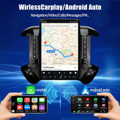 Tesla Android 14.5″ 15.6″ Car Radio GPS Navigation For GMC Sierra Chevrolet Silverado 2014-2019 Car Multimedia Stereo Player