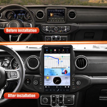 13.6" Tesla Screen for Jeep Wrangler Gladiator  2018-2021 | Wireless Carplay Android Auto Head Unit