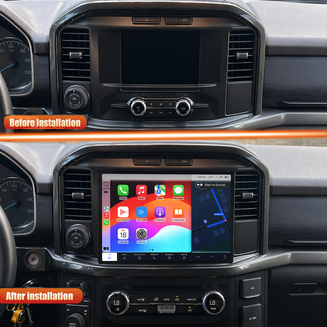 Tesla Android 13″ Car Radio GPS Navigation For Ford F150 F250 F350 F450 F650 Raptor 2020-2025