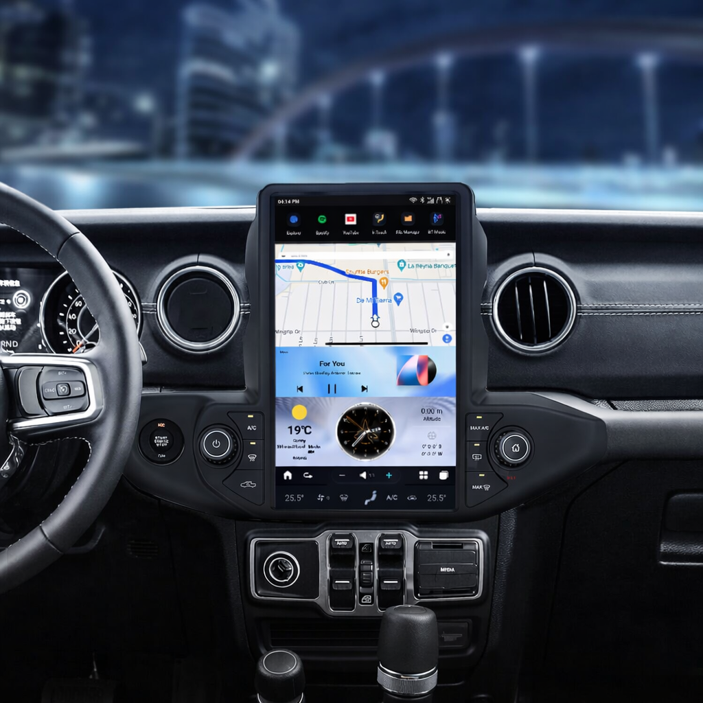 13.6" Tesla Screen for Jeep Wrangler Gladiator  2018-2021 | Wireless Carplay Android Auto Head Unit
