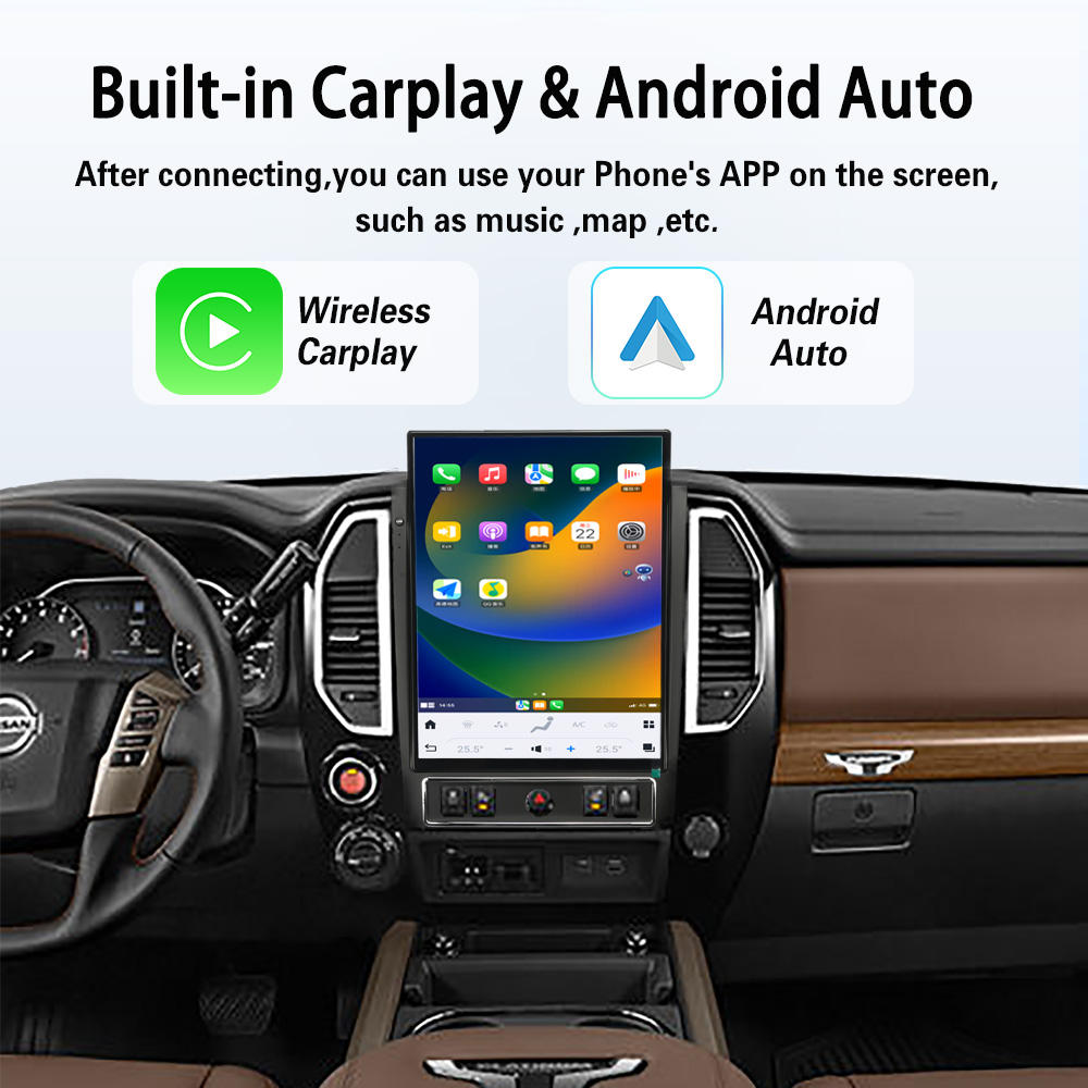 Tesla Style Screen for Nissan Titan 2020-2025 15.6" Android Touchscreen Radio with Wireless Carplay GPS Navigation
