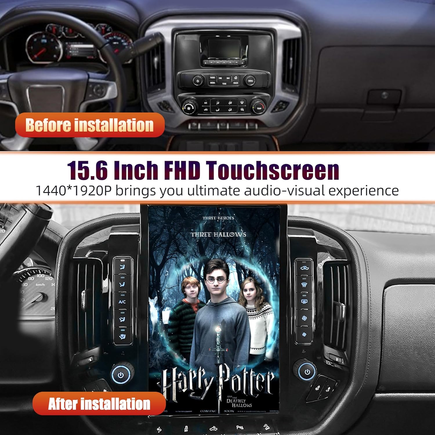 Tesla Android 14.5″ 15.6″ Car Radio GPS Navigation For GMC Sierra Chevrolet Silverado 2014-2019 Car Multimedia Stereo Player