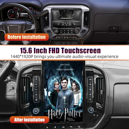 Tesla Android 14.5″ 15.6″ Car Radio GPS Navigation For GMC Sierra Chevrolet Silverado 2014-2019 Car Multimedia Stereo Player