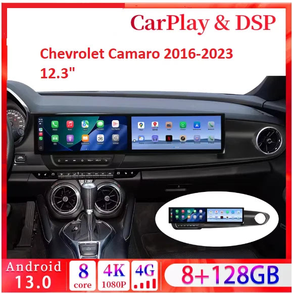 Android 12.3″ Car radio For Chevrolet Camaro 2016-2023 Dual Screen Digital instrument panel