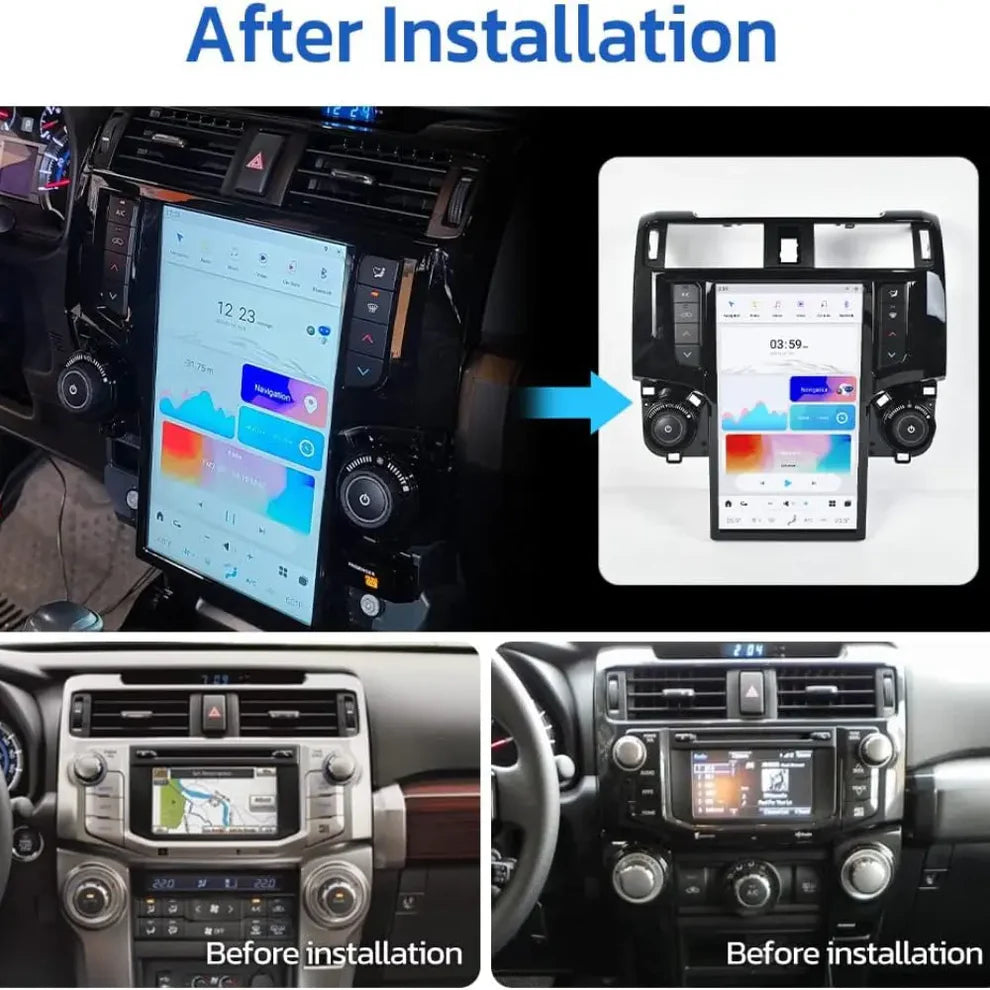 Android 13 Tesla Style Screen for Toyota 4Runner 2009-2023 | Wireless CarPlay GPS Navigation
