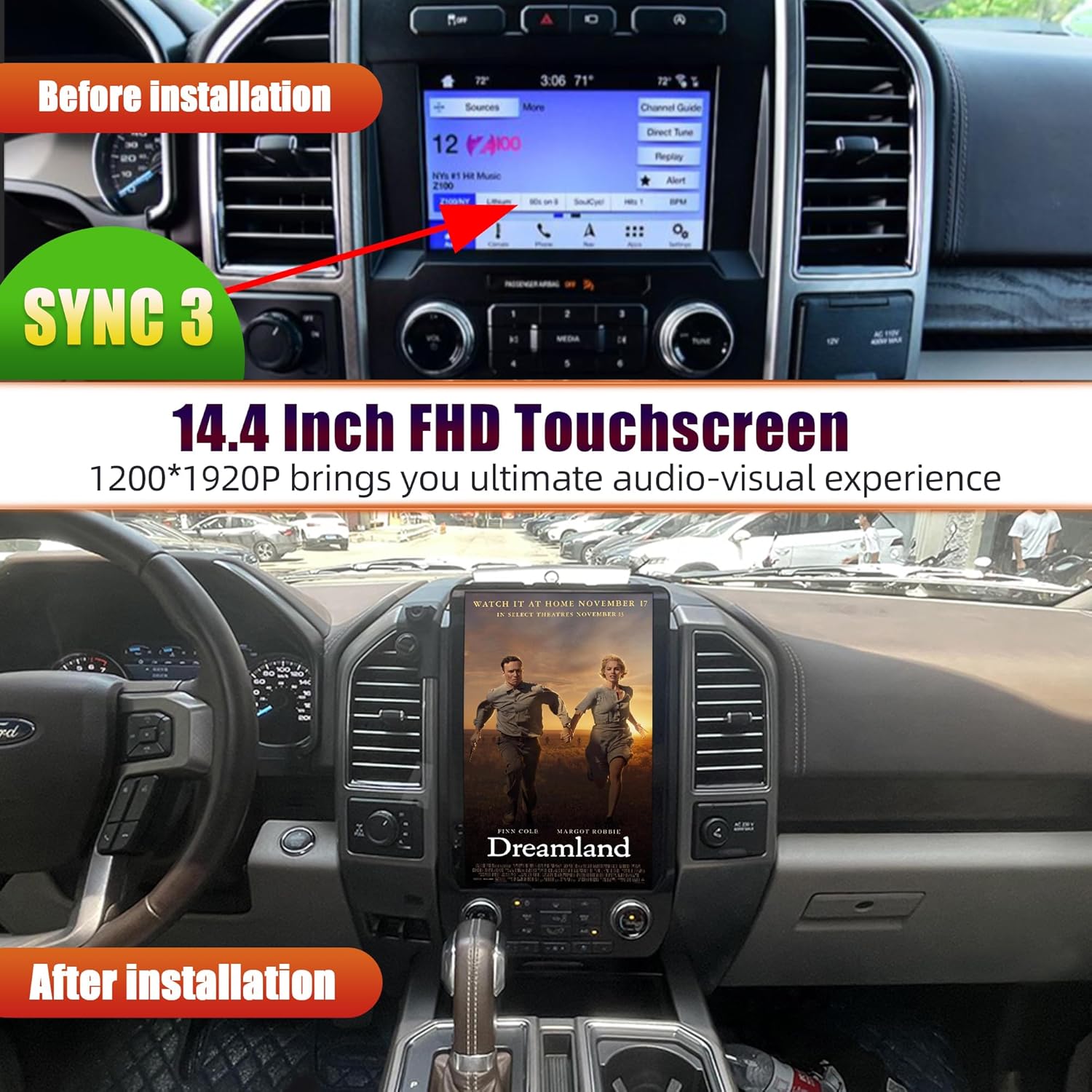 Carify Tesla Android 13 14.4″ Car Radio GPS Navigation For Ford F150 F250 Raptor 2015-2020