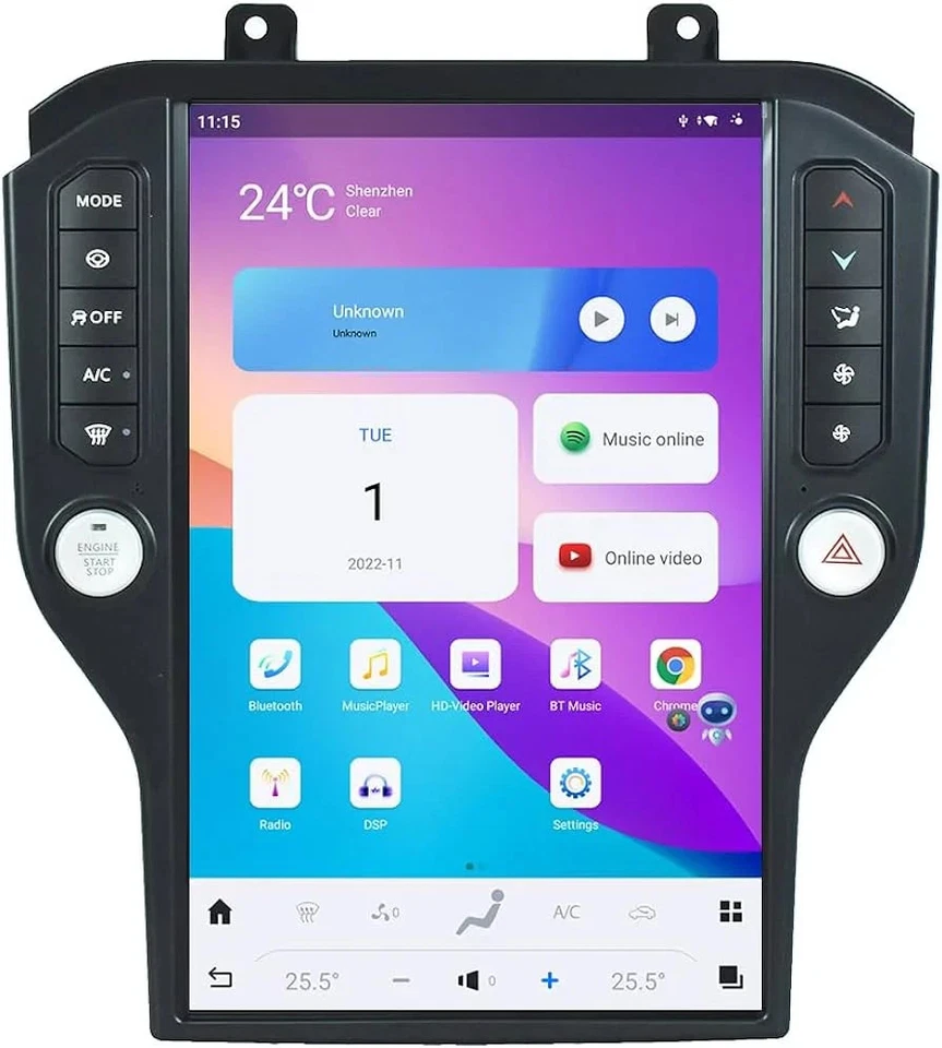 Tesla Android 14.4″ Car Radio GPS Navigation For Ford Mustang 2015-2020