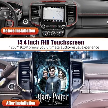 Tesla Android 13 14.4″ Car Radio GPS Navigation For Dodge RAM 2019-2022 Car Multimedia Stereo Player Car Video