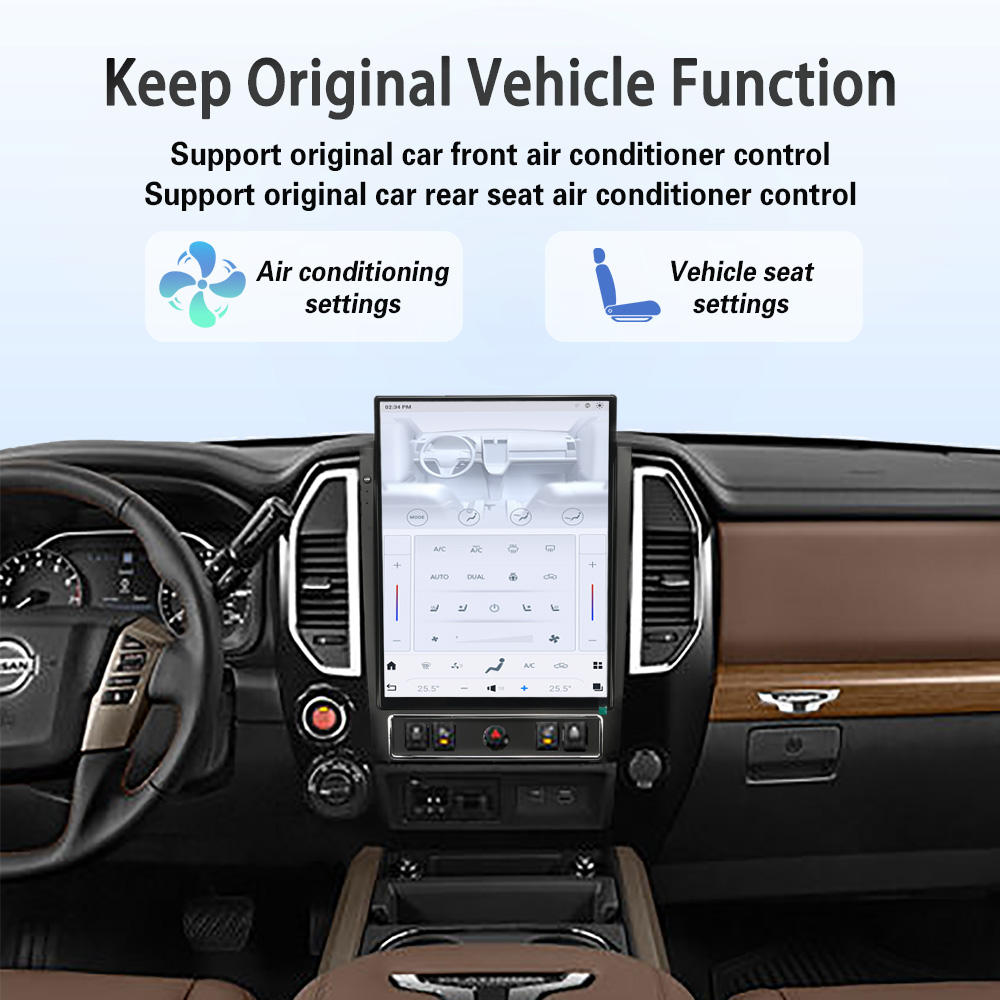 Tesla Style Screen for Nissan Titan 2020-2025 15.6" Android Touchscreen Radio with Wireless Carplay GPS Navigation