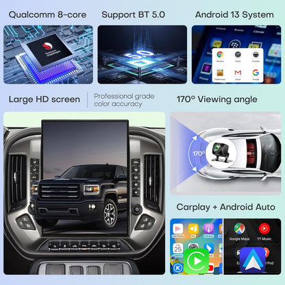 Tesla Android 14.5″ 15.6″ Car Radio GPS Navigation For GMC Sierra Chevrolet Silverado 2014-2019 Car Multimedia Stereo Player