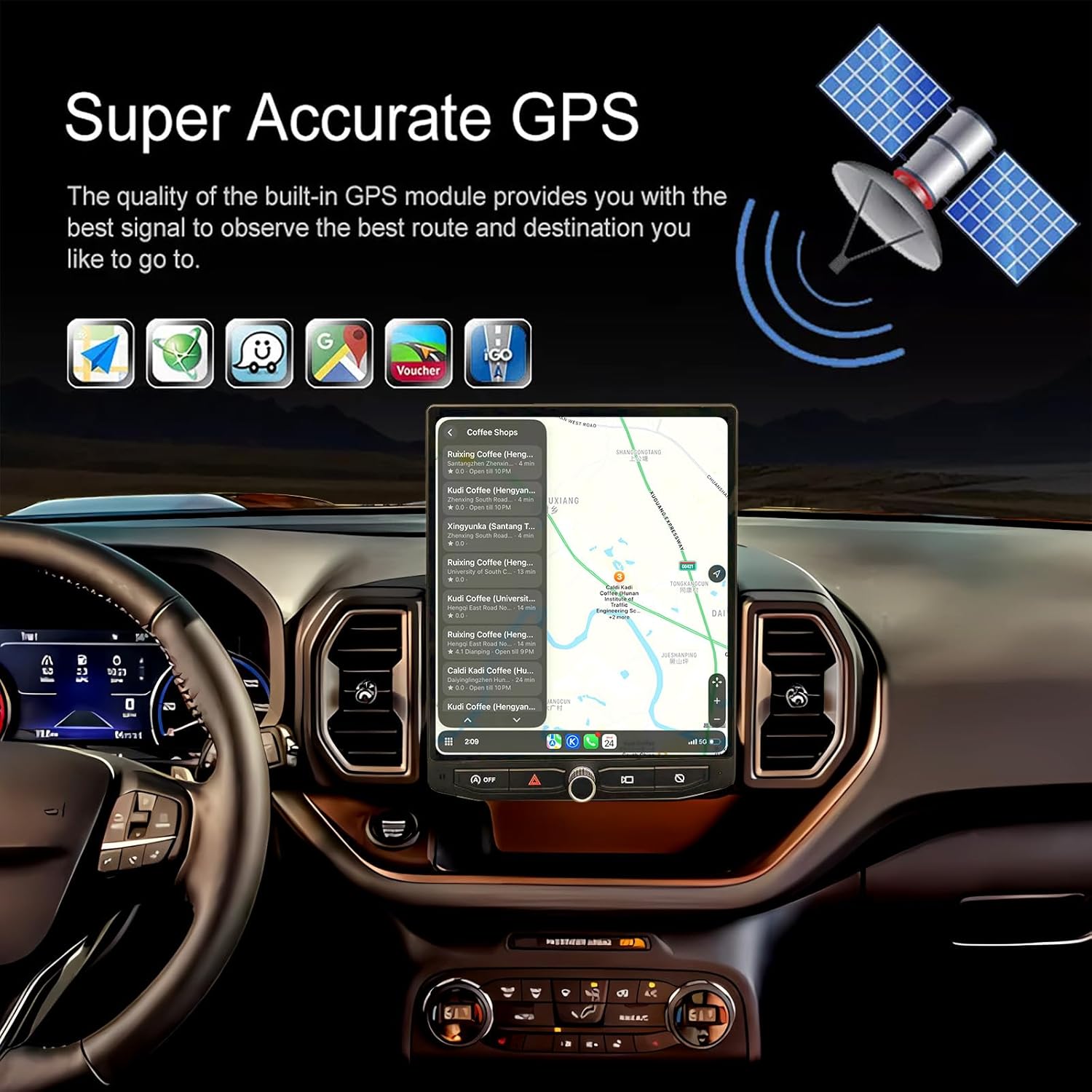 Carify Tesla Android 12″ Car Radio GPS Navigation For Ford Bronco Sport 2020-2025 Car Multimedia Stereo Player Car Video