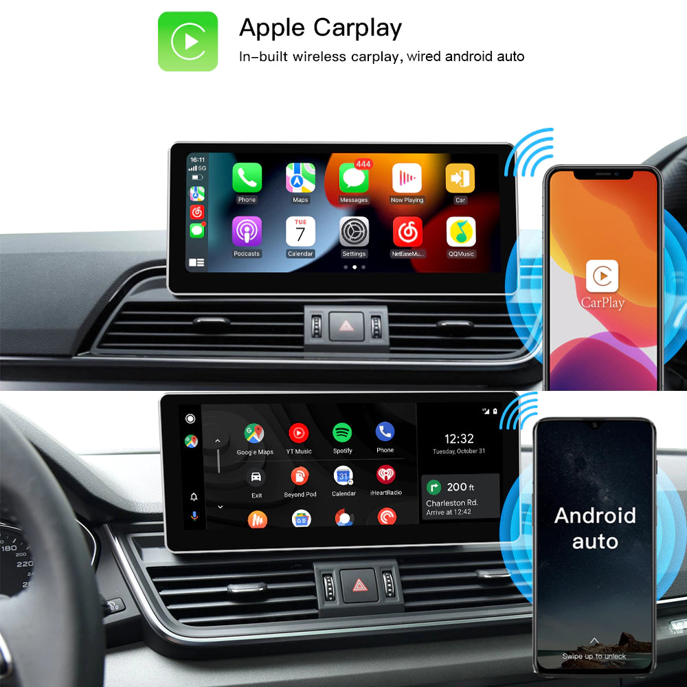 Android 13 Car Stereo GPS Navigation For Audi Q5 2018-2020 | 12.3" /10.25" Touch Screen Multimedia Player | Wireless Apple CarPlay