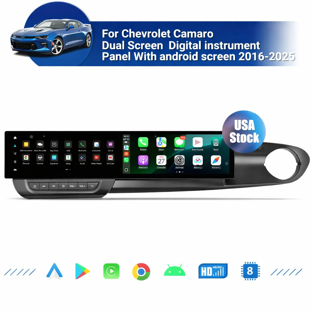 Android 12.3″ Car radio For Chevrolet Camaro 2016-2023 Dual Screen Digital instrument panel
