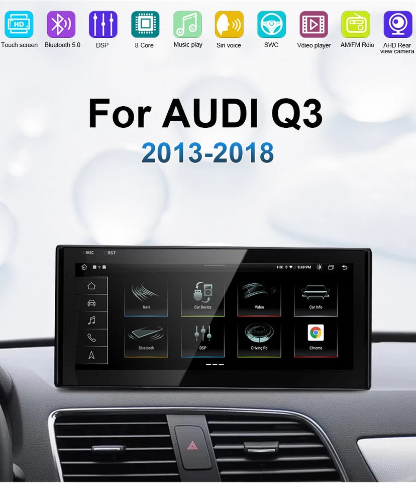 Carify Android 13 10.25"/12.3" Touch Screen for Audi Q3 SQ3 RSQ3 (2013–2018) | Wireless Apple CarPlay