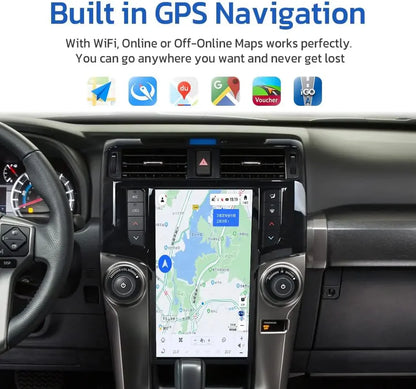 Android 13 Tesla Style Screen for Toyota 4Runner 2009-2023 | Wireless CarPlay GPS Navigation