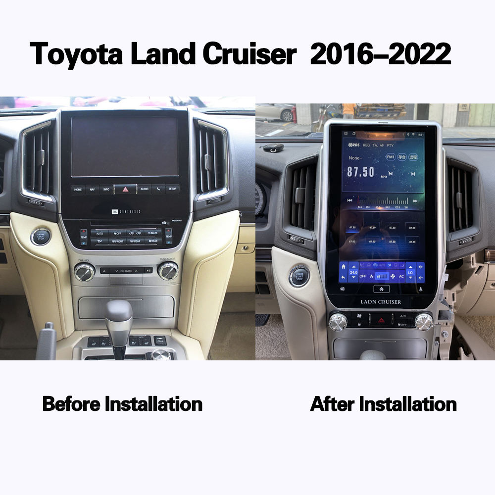 16" Tesla Style Android 13 Car Stereo for Toyota Land Cruiser LC200 2016-2020 | GPS Navigation