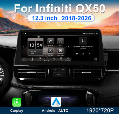 Carify 12.3" Touch Screen For Infiniti QX50 2018–2026 | Android Car Stereo Wireless CarPlay