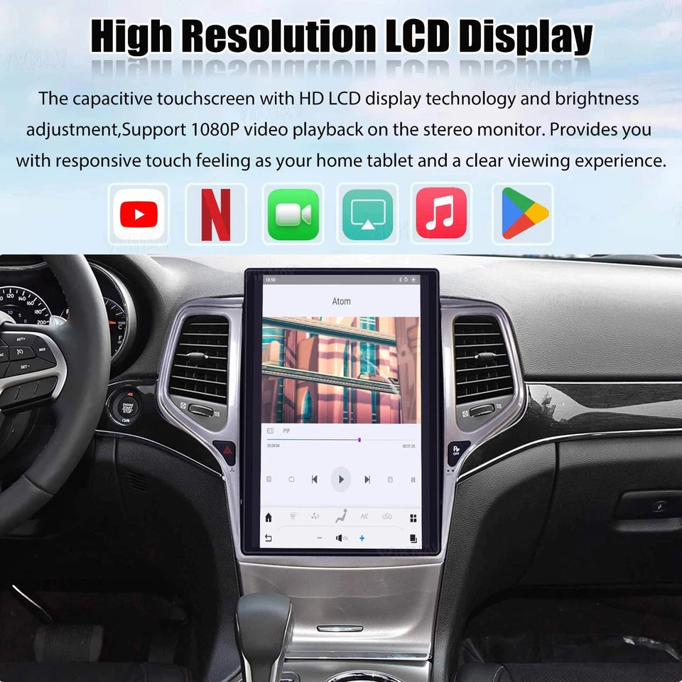 Carify 14.5" Tesla Style Android Screen for Jeep Grand Cherokee 2014-2020 | Wireless Apple CarPlay &amp; Android Auto