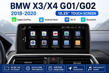 Carify Android 13 Car Stereo for BMW X3/X4 G01 G02 2018-2020 | 10.25" Wireless Apple CarPlay, GPS Navigation