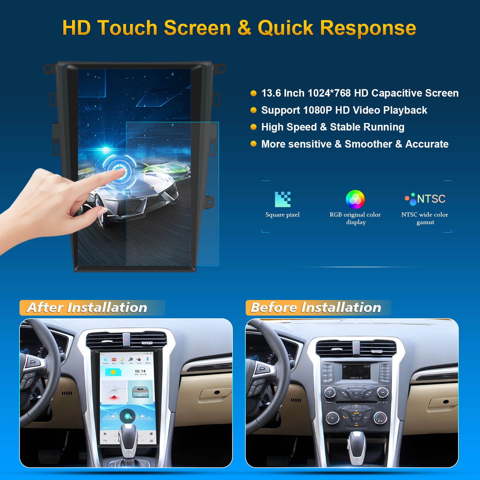 For Ford Mondeo Fusion MK5 2014-2020 13.6" Android Car Stereo | Wireless Apple CarPlay &amp; Android Auto