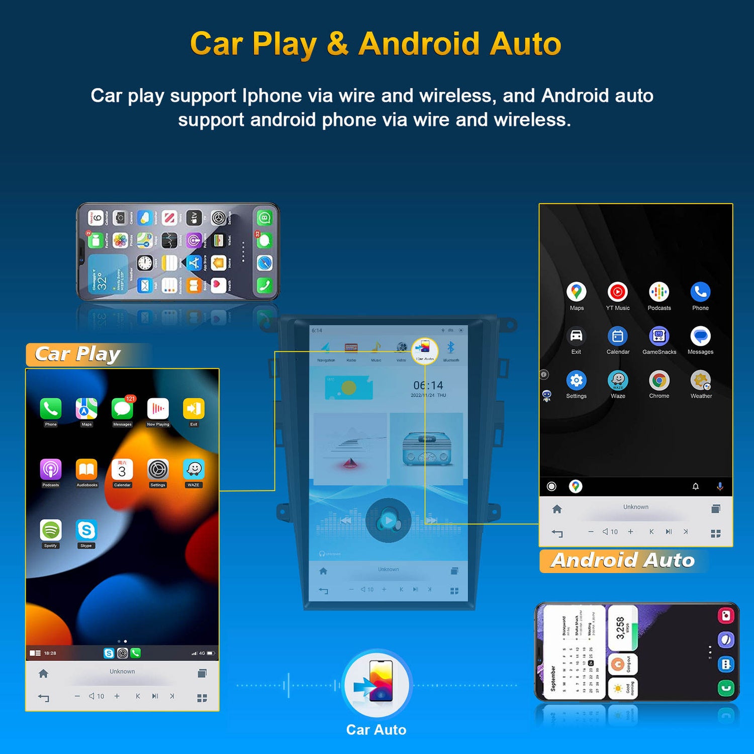 For Ford Mondeo Fusion MK5 2014-2020 13.6" Android Car Stereo | Wireless Apple CarPlay &amp; Android Auto
