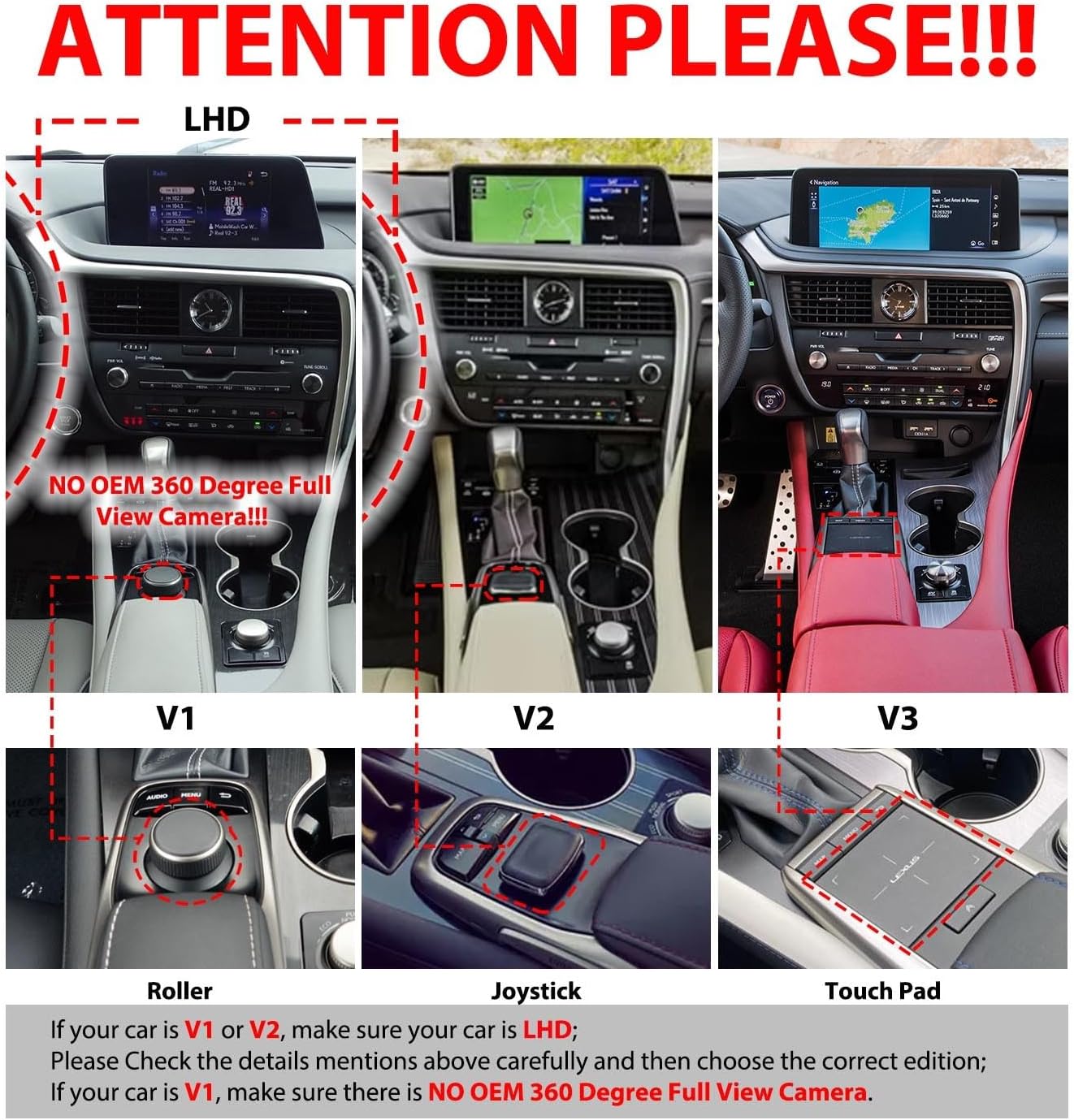 For Lexus RX 2016-2019 12.3" Android 13 Car Stereo | Wireless Apple CarPlay &amp; Android Auto GPS Navigation