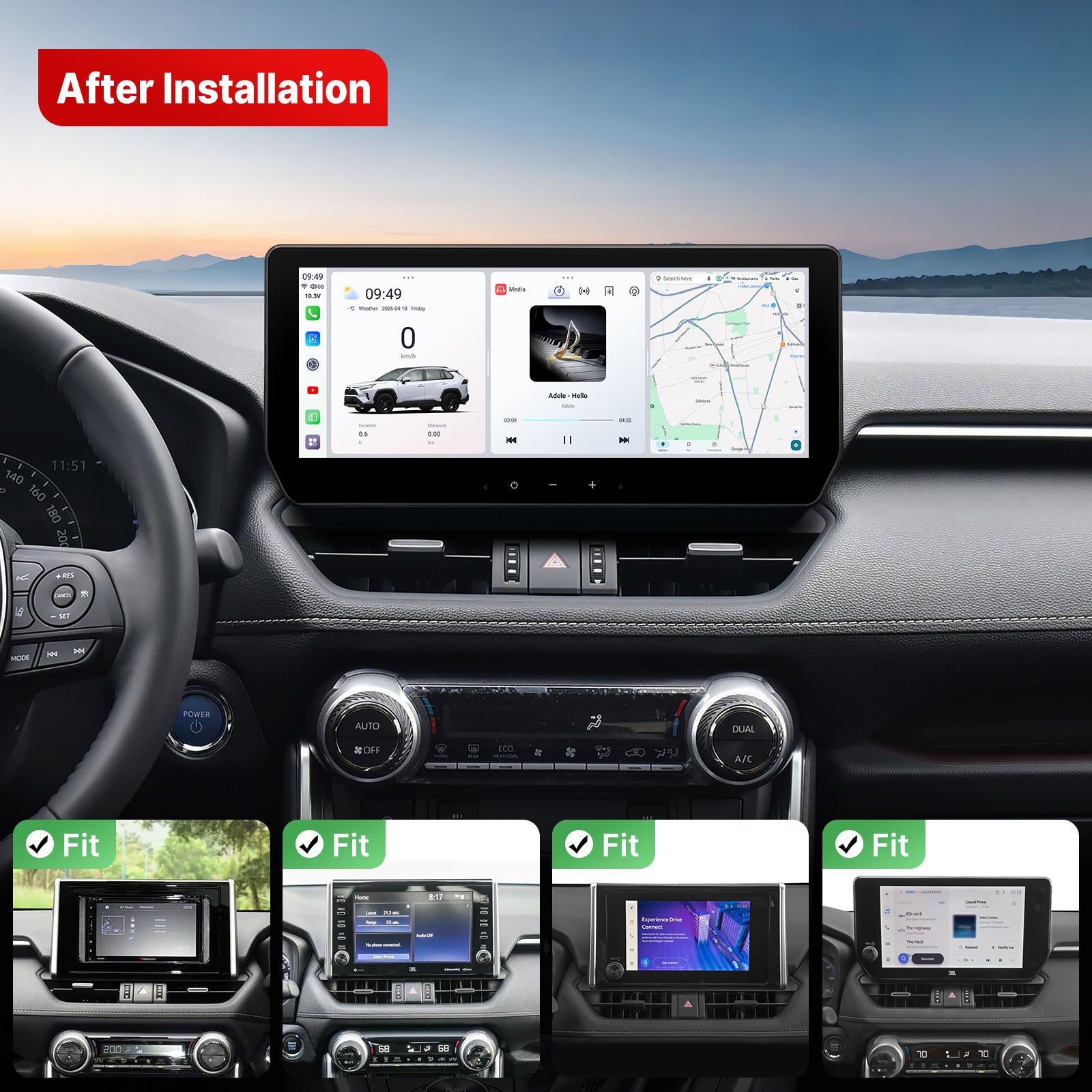 12.3” Android 13 Car Stereo for Toyota RAV4 XA50 2019-2025 | Wireless CarPlay &amp; Android Auto