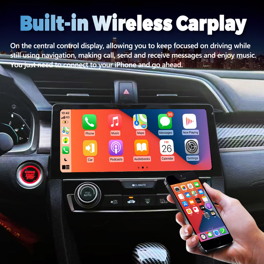 Carify For Honda Civic 2016–2021 10.25"/12.3" Android 14 Car Stereo | Wireless CarPlay &amp; Android Auto