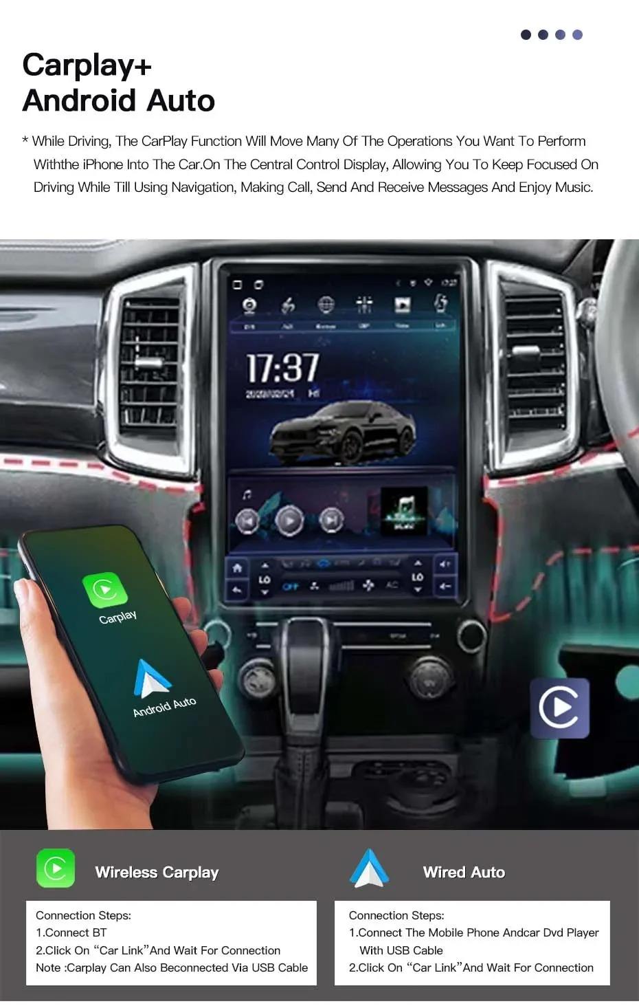 For Ford Ranger Everest 2016-2021 12.1" Android Car Stereo Apple CarPlay Android Auto Screen Upgrade