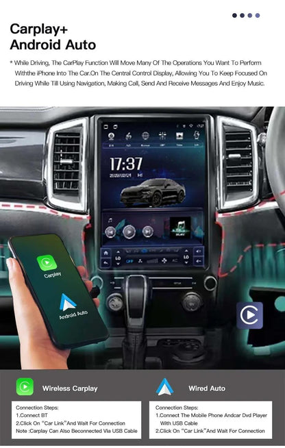 For Ford Ranger Everest 2016-2021 12.1" Android Car Stereo Apple CarPlay Android Auto Screen Upgrade