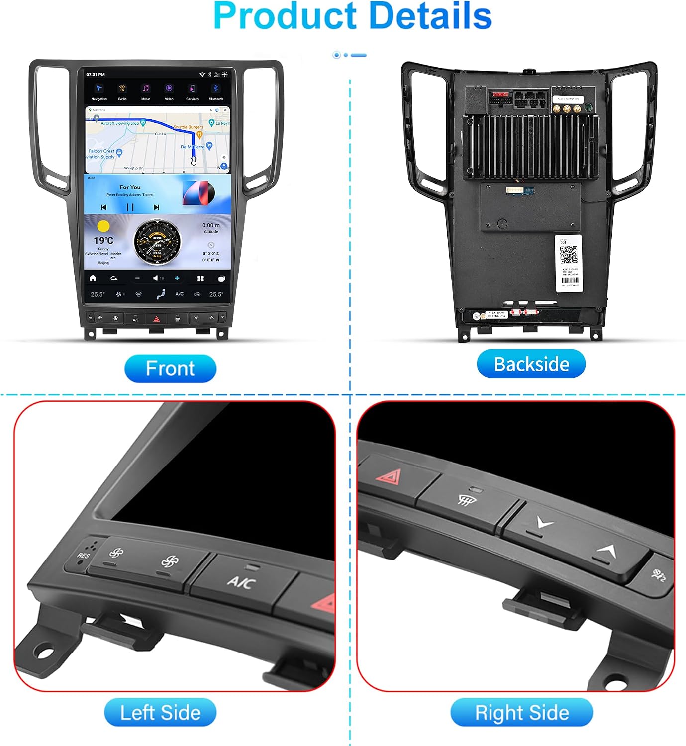 Carify 14.4" Tesla Style Android 13 Car Screen For Infiniti G37 2007-2013 | Wireless Apple CarPlay &amp; Android Auto
