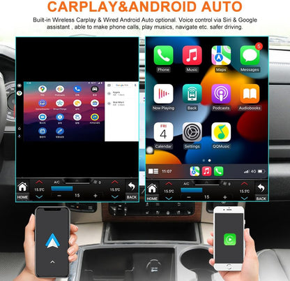 Carify Android 13 Tesla Style 12.1" Touch Screen For Infiniti QX60 &amp; JX35 (2011–2020) | Wireless Apple CarPlay &amp; Android Auto