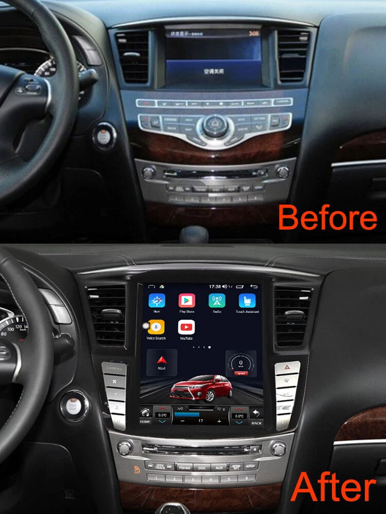 Carify Android 13 Tesla Style 12.1" Touch Screen For Infiniti QX60 &amp; JX35 (2011–2020) | Wireless Apple CarPlay &amp; Android Auto