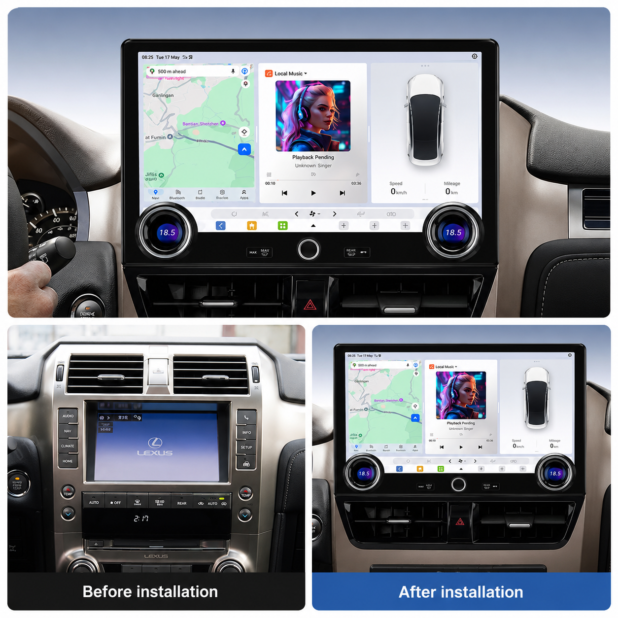 Carify Android 12.5" Tesla Style Touch Screen for Lexus GX400 GX460 2010–2022 | Car Radio GPS Navigation