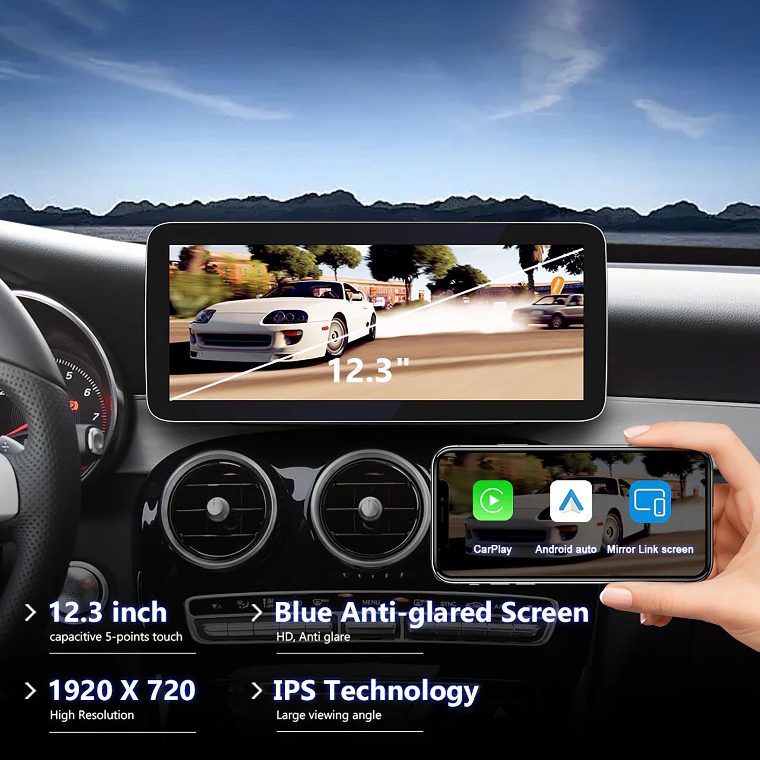 Carify Android 13 10.25"/12.3" Car Stereo for Mercedes-Benz C-Class W205 &amp; GLC-Class X253 (2015-2018) | Wireless Apple CarPlay