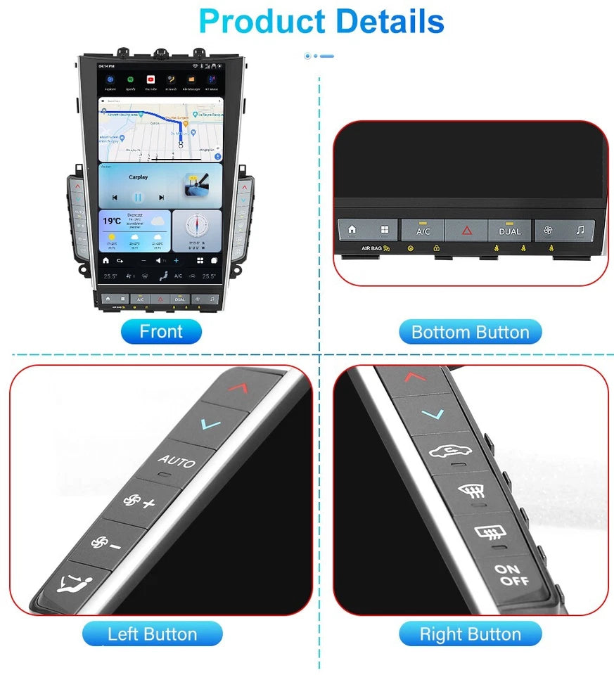 13.6" Mark 7 Tesla Android 13 Screen for Infiniti Q50 Q50L Q60 Q60L 2014-2022 Wireless Apple CarPlay Android Auto GPS Navigation Radio