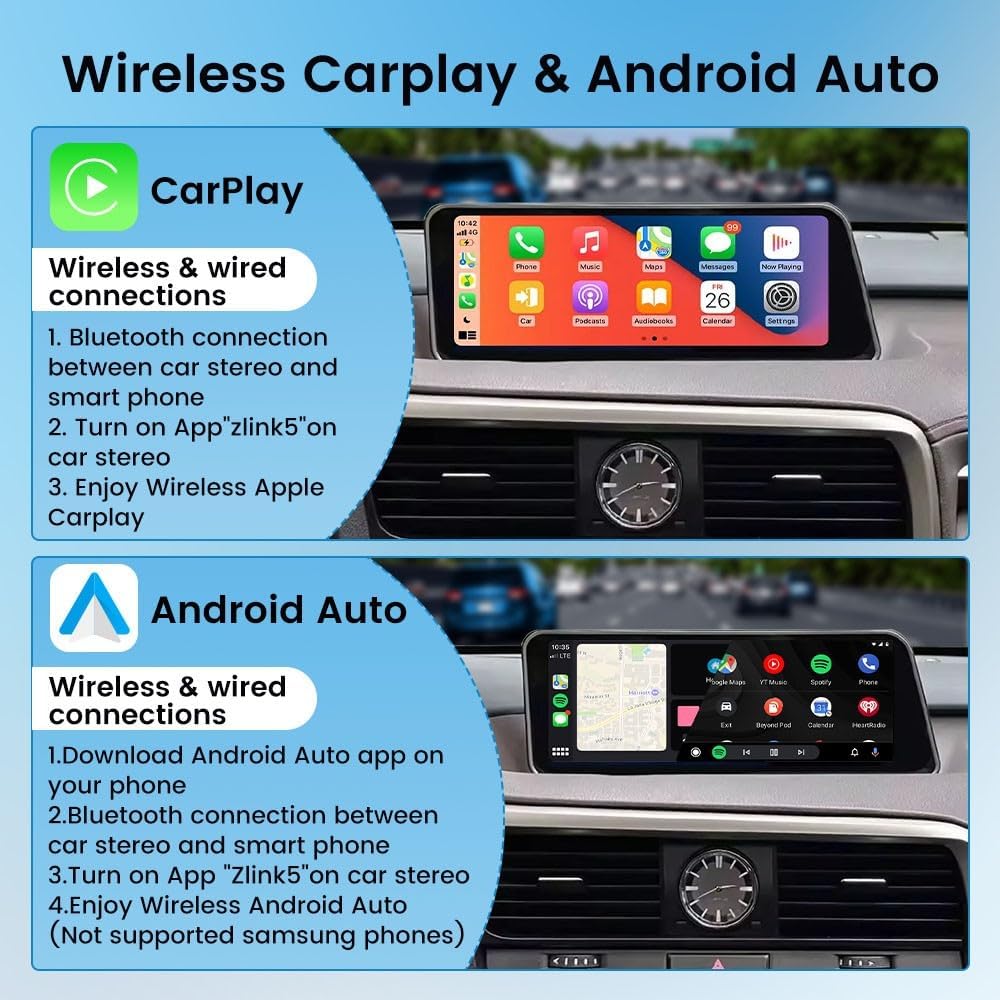 For Lexus RX 2016-2019 12.3" Android 13 Car Stereo | Wireless Apple CarPlay &amp; Android Auto GPS Navigation