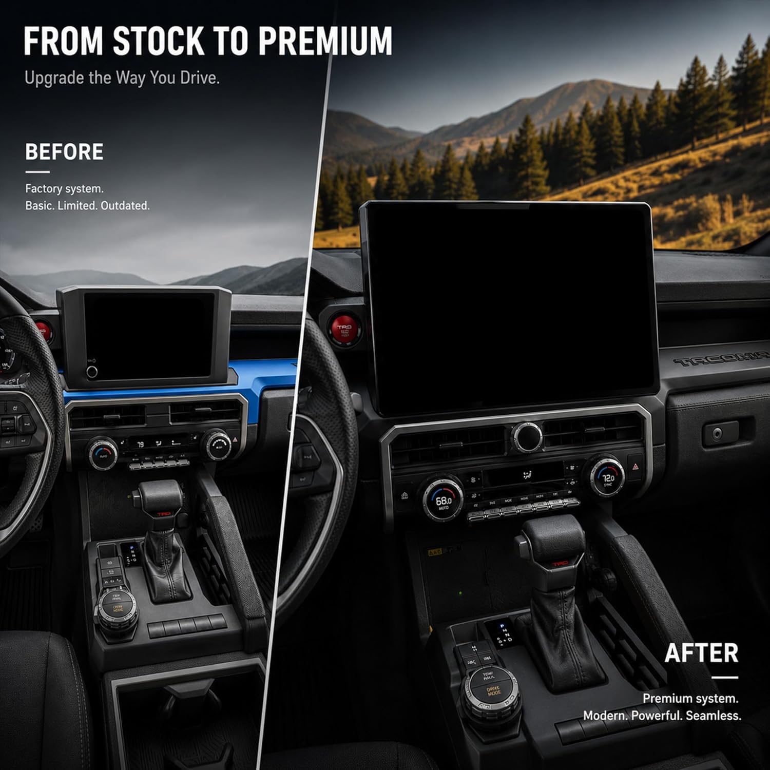 Toyota Tacoma 2024-2025 Tesla Style 14.6" Android 14 Car Stereo | Wireless Apple CarPlay &amp; Android Auto