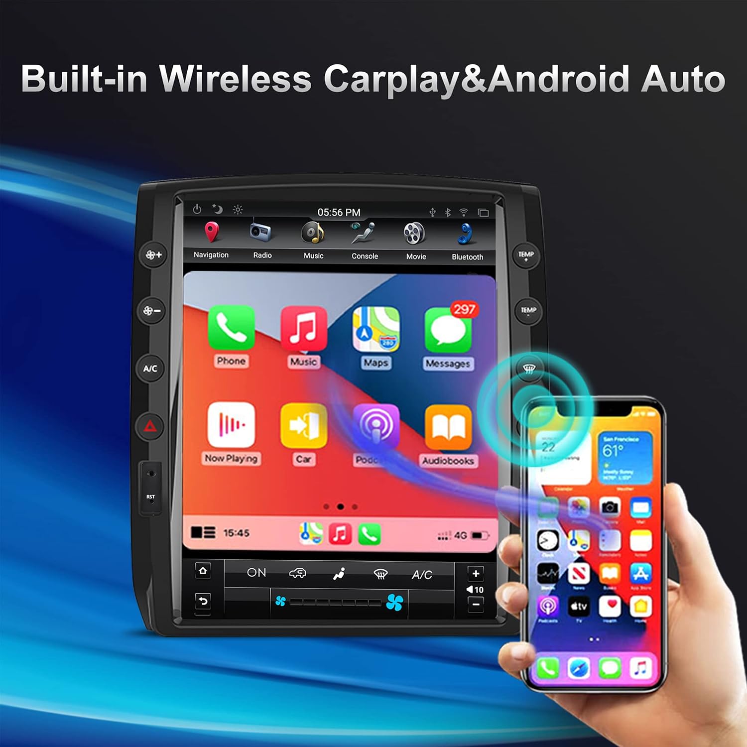 Carify Toyota Tacoma 2005-2015 Tesla Style Android Screen |12.1" Wireless Apple CarPlay &amp; Android Auto