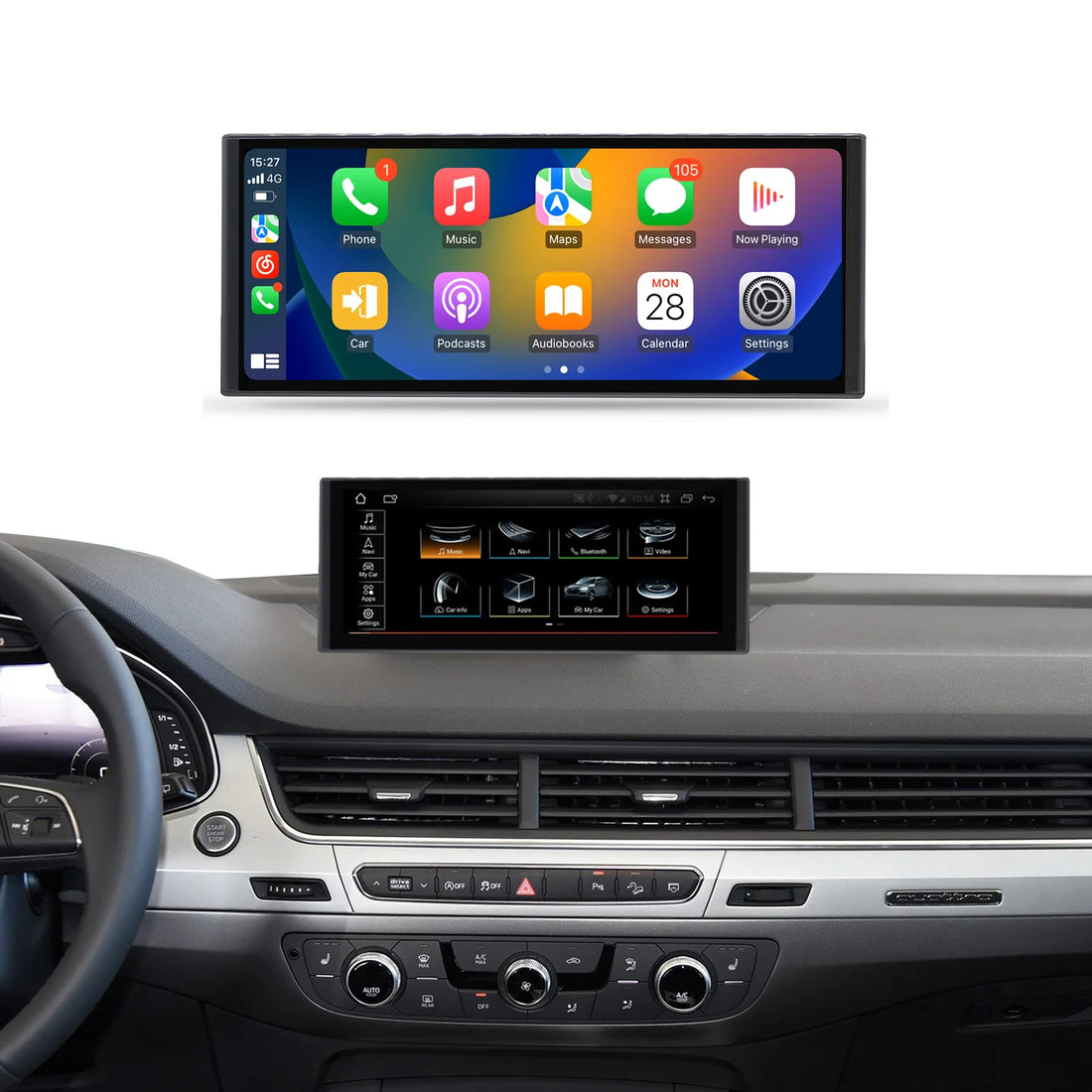 12.3" Android 13 Touch Screen for Audi Q7 2016-2019 | Wireless CarPlay Android Auto GPS Navigation Multimedia Player